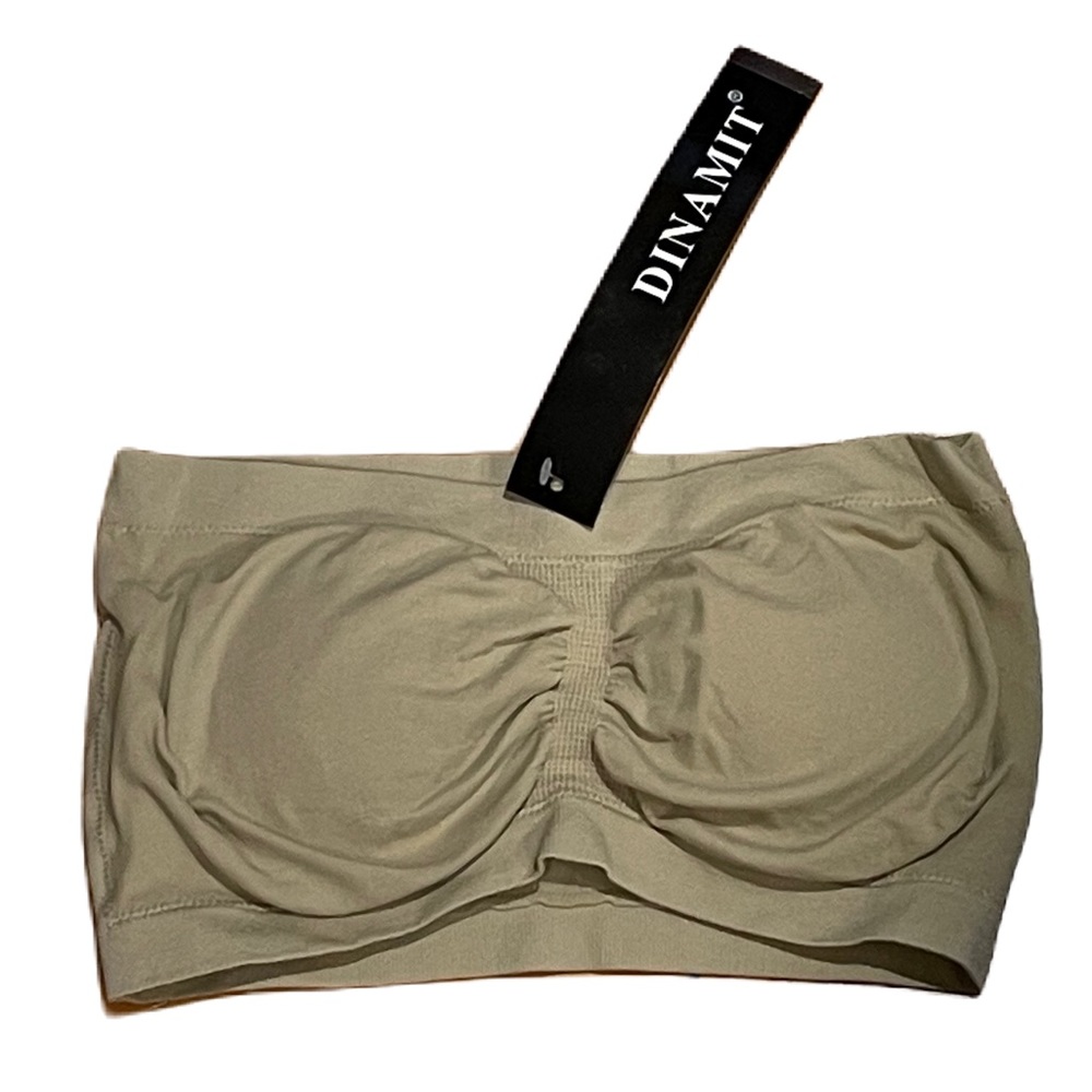 NWT Dinamit Fashion Seamless Strapless Bandeau Tube Top Bra M/L
